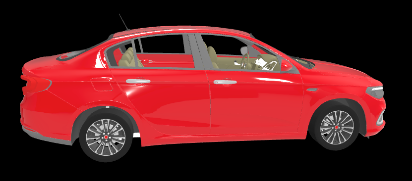 Passenger side of sedan