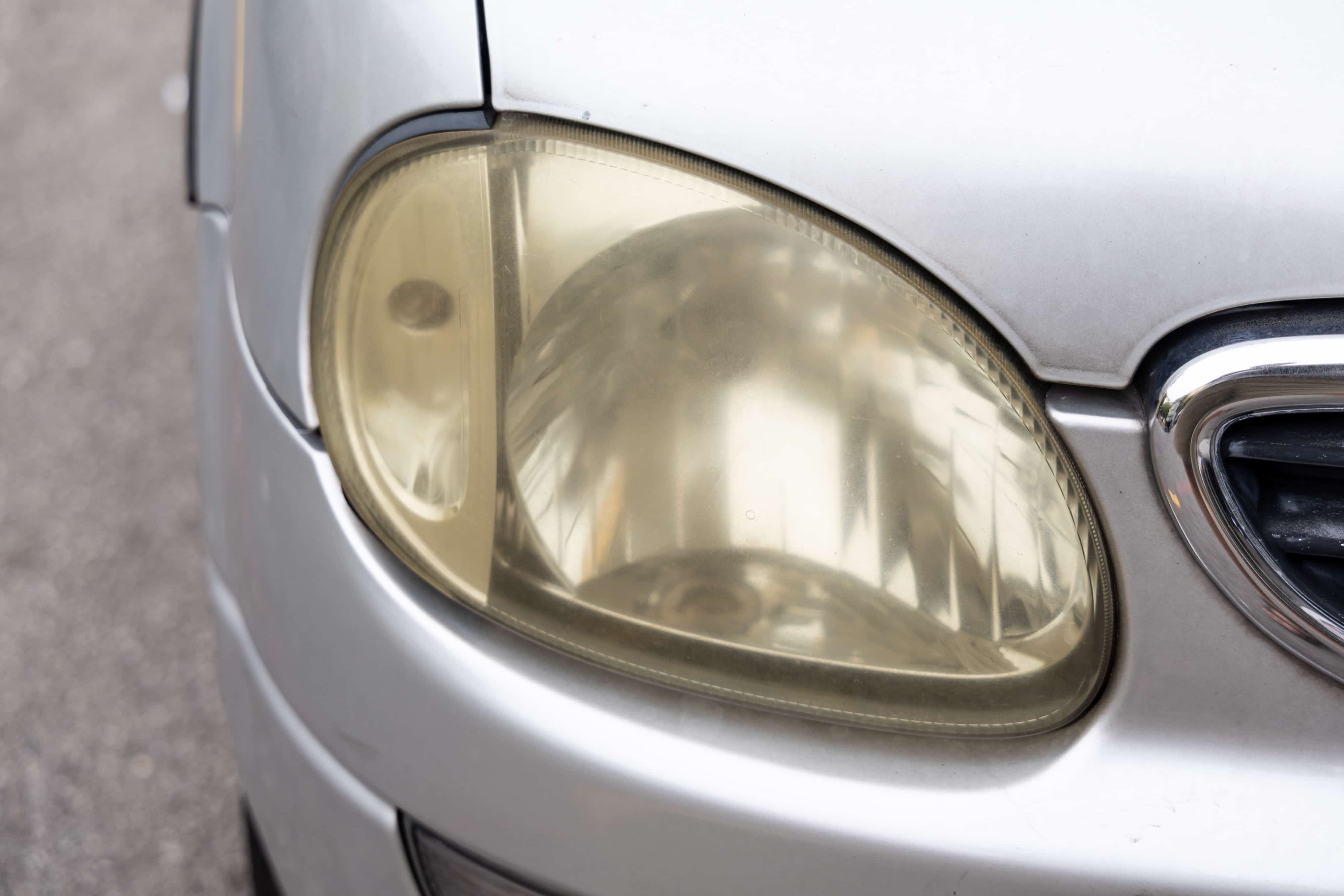 Cloudy oxidized headlight before restoration El Cajon