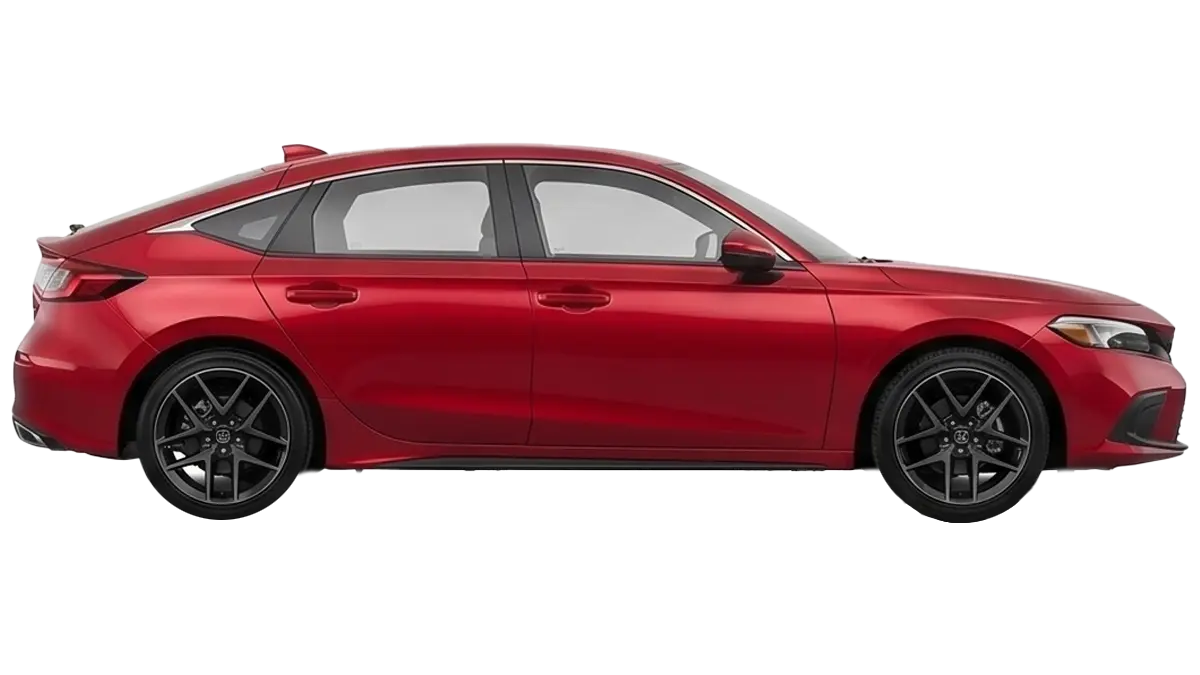 Passenger side of hatchback