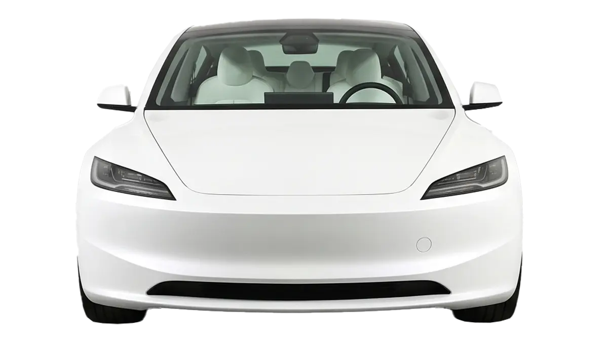 Front view of sedan